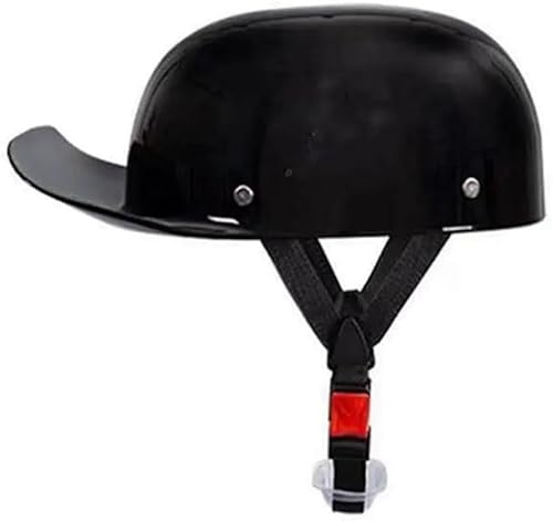 Retro Motorcycle Half Helmet DOT Black Medium