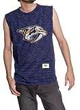 Calhoun Men's Team Logo Crew Neck Space Dyed Cotton Sleeveless T-Shirt (Nashville Predators, X-Large)