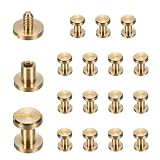 QUARKZMAN 15er Set Chicago-Schrauben M4x5mm 8mm Gold Flachkopf Messing