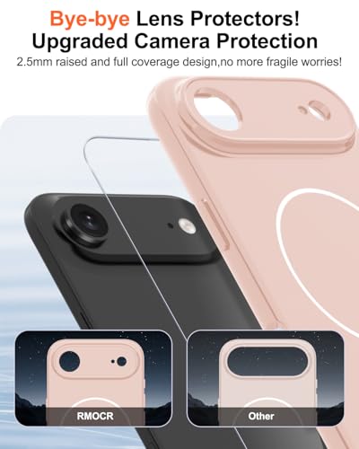 Image of Magnetic for iPhone Air Case,Shockproof Matte Cover,Cute Pink | with Screen Protector,Compatible with MagSafe,Military Grade Drop Protection,Full Camera Protection,Non-Slip Design Case