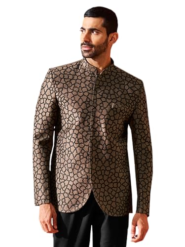 Image of VASTRAMAY mens VASTRAMAY Men's Coffee Silk Blend Jodhpuri