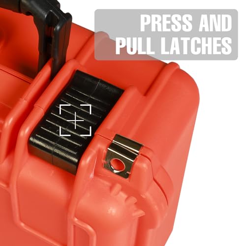 Image of Jack Boss 14x 11.5x 6.5 Inch Hard Case, Portable Weather Waterproof Protective Camera Case with Customizable Foam, Fit Use of Drones, Camera, Equipments, Orange