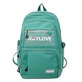 Mochila Bolsa Fofa Feminina Estilosa Colorida Elegante Academia Impermeável Escolar Faculdade Viagem Trabalho Treino Fashion Mochilas Para Notebook Moderna Passeio Leve Grande (Verde)