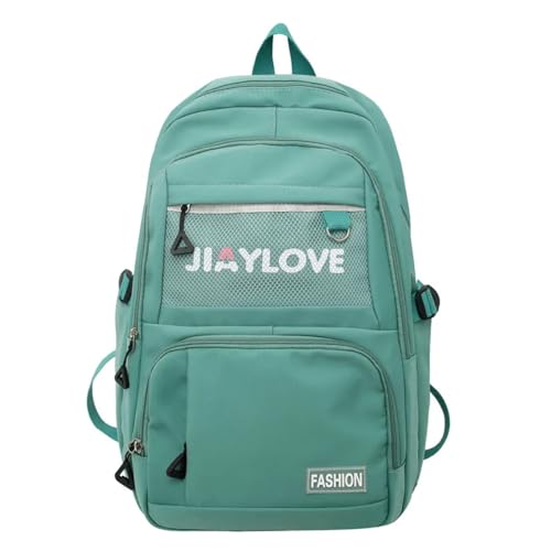 Mochila Bolsa Fofa Feminina Estilosa Colorida Elegante Academia Impermeável Escolar Faculdade Viagem Trabalho Treino Fashion Mochilas Para Notebook Moderna Passeio Leve Grande (Verde)