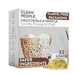 The Clean People Laundry Detergent Pods - Hypoallergenic Laundry Pods - Ultra Concentrated, Recyclable Packaging, Stain Fighting - Sweet Petals, 32 Pack