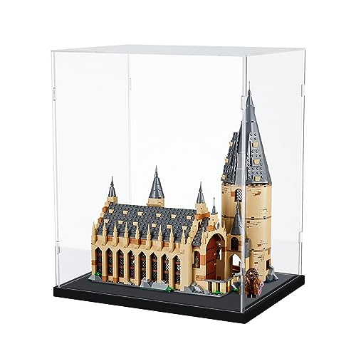 Duvinin アクリルケース ディスプレイケース フィギュアケース コレクションケース フィギュア収納 透明アクリル レゴ71765／75954／43225／71395に適用可能 手袋 クリーニング付き（幅35ｘ奥行25ｘ高さ40cm, 台座黒)