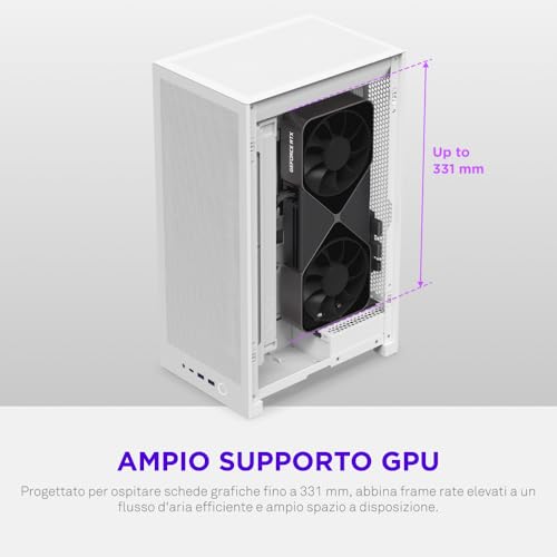 H2 Flow - Case PC Mini-ITX 20.7L Airflow - Bianco - Case PC - Immagine 4