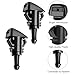 AUCELI Car Windshield Washer Nozzles, 2PCS OEM#4805742AB Vehicle Front Windscreen Fluid Jet Kit, Automotive Wind Screen Wiper Spray Head Replacement Compatible with Charger Journey Compass (Black)