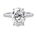 Aimys 925 Silver Elliptical Perfect Cutting 3ct CZ Engagement Rings for Women Cubic Zirconia Promise Halo Engagement Ring Solitaire Engagement Ring Size 6-10 (8)