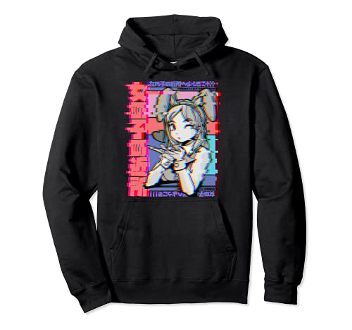 Vaporwave Aesthetic Japanese Retro Anime Girl Sudadera con Capucha