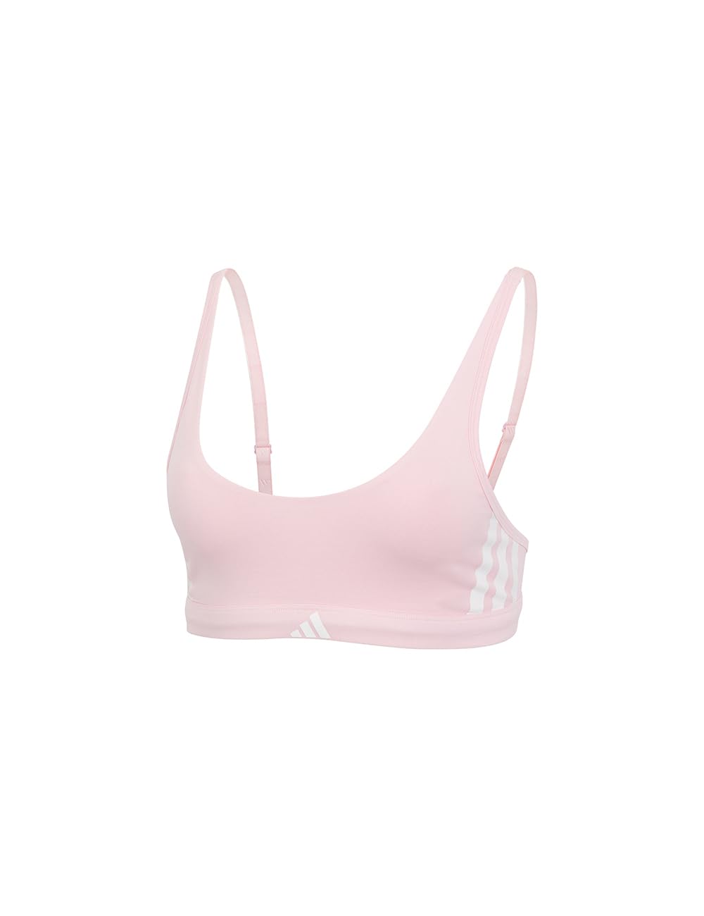 adidas Damen Scoop Bralette - Sport Active Essentials Cotton 3 Stripes - BH - Bequeme Unterwäsche