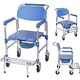 Matériaux de haute qualité : la chaise de toilette est fabriquée en alliage d'aluminium, robuste et durable, imperméable et antirouille, facile à nettoyer et à essuyer. La capacité de poids maximale est de 330 lb.