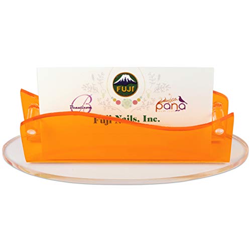 Beauticom Modern Style Business Card Holder Organizer Stand Display For Offices, Receptionist, Salons, And Businesses (Orange, 6 Pieces) #TOP5