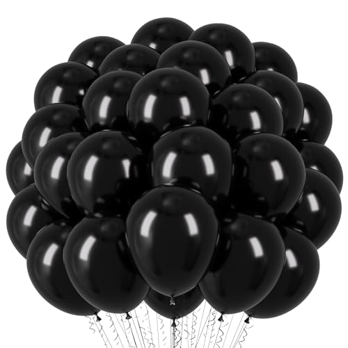 Image of Voircoloria Black Balloons, 66pack 12inch Black Latex Party Balloons for Graduation, Wedding, Birthday, New Year, Baby Shower, Anniversary, Holiday Party Decorations