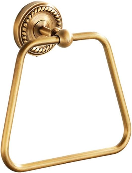 Antique Bronze Wall Mounted Brass Bath Bathroom Towel Ring Towel Holder,Gold 3,22 * 15 * 5cm