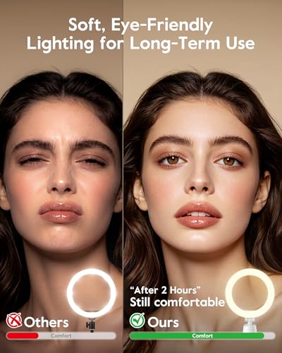 Ring Light for Makeup and Video Recording, 11" True-Color Desk Ring Light with Stand & Dual Phone Holders, Touch Control, Dimmable LED Selfie Light for Makeup, Video, Live Stream, YouTube&TikTok - Image 5