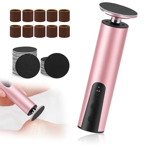 Electric Foot File Hard Skin Remover: 2-in-1 Foot Sander Rechargeable 6 Speed Feet Callus Remover Includes 20 Pcs Sanding Discs for Heels Calluses & Dead Skin Polish Nails