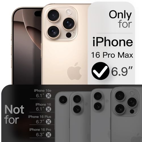 Image of JETech Slim Case for iPhone 16 Pro Max, Desert Titanium | Camera Lens Protection, Ultra-Thin Matte Finish, Lightweight Minimalist Cover