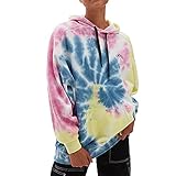  Vans Sudadera de mujer con capucha Spiraling Masc Off Rosa Cód. VN0A5AU80FS Rosa Azul Amarillo S