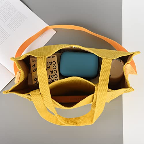 Image of Valleycomfy Corduroy Tote Bag for Women Travel Crossbody Bag Purse Women Shoulder Bags Work Handbags Everyday Hobo Bag