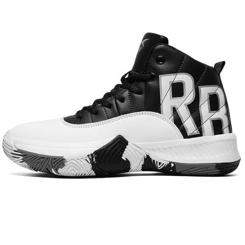 ASHION Unisex Kids Basketball Shoes Boys Air High Top Sneakers Girls Breathable Non-Slip Athletic...