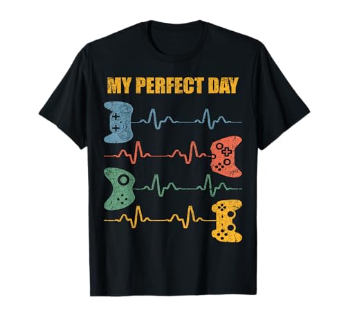 Maglietta divertente con scritta "My Perfect Day" (lingua italiana non garantita) Maglietta