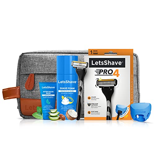 LetsShave Pro 4 Grooming & Shaving Kit For Men 4 Blade Shaving Razors