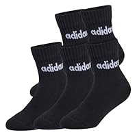 adidas Unisex Kids LINEAR KIDS ANKLE SOCKS 5pP, black/black/black/black, 3-4 Years