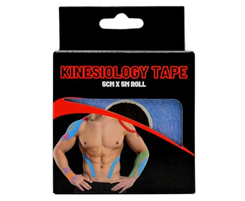 Athletape Kinesiology Tape| Kt Tape - Sports Tape| Blue | 5m Roll | Waterproof Physio Tape for Muscle Injury Recovery, Hypoallergenic Muscle Tape, Body Tape