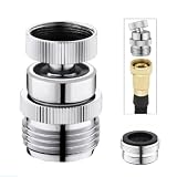 Brass Sink Faucet to Garden Hose Adapter, Swivel Adapter to Connect Garden Hose,Sink Faucet Adapter to Garden Hose for Kitchen & Bathroom, 3/4" GHT Thread, Chrome