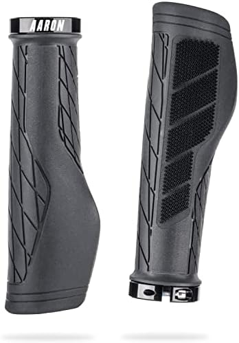 AARON FIT Handlebar Grips with Gel Cushioning, Sporty Handlebar Grips made from Non-Slip Rubber, Lock-On Handlebar Grips for E-bikes, Mountain bikes, Cross bikes, Fixie bikes Black, Yellow, Red, Blue