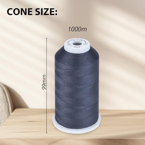 Image of Simthread Heavy Duty Blue Jeans Thread for Denim Sewing 1000m 6-Pack | Built for professional longarm studios, high-volume production, commercial machines, heavy drapery runs