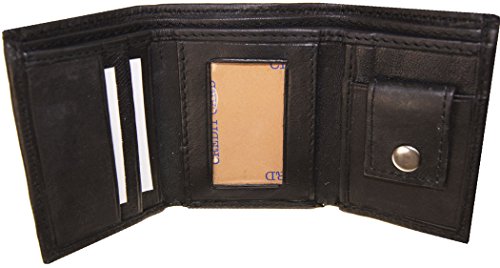 AG Wallets Kids Genuine Leather Tri Fold Black Wallet 3