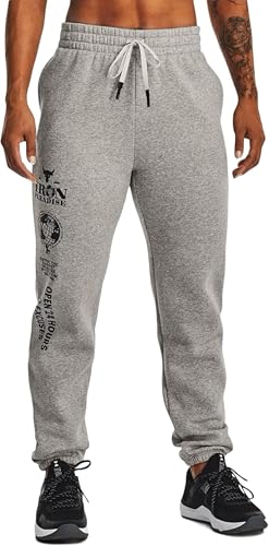 Under Armour Women's Project Rock Hm Gym Fleece Pants XL Gray