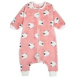 Happy Cherry Baby Blanket Sleeper Flannel One Piece Pajamas Wearable Blankets Split Leg Sleeper Girls Pink 2-4T