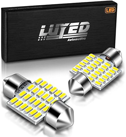 LUYED 2 X 300 Lumens Super Bright 3014 24-EX Chipsets 31mm 1.25 inches DE3175 DE3021 DE3022 3175 LED Bulbs Used For Dome light, Xenon White