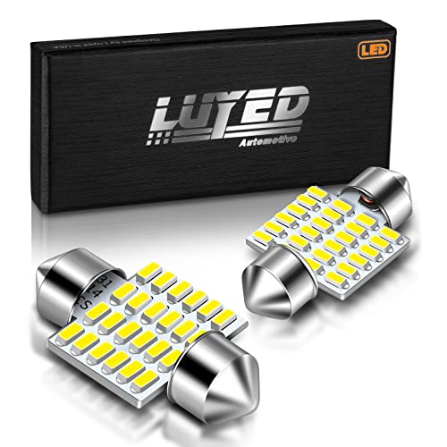 LUYED DE3175 LED Bulbs Dome Ligts Xenon White Canbus Error Free 1.25 inches DE3021 DE3022 3175 LED Bulbs for Interior Map Dome Lights and License Plate Lights,Pack of 2