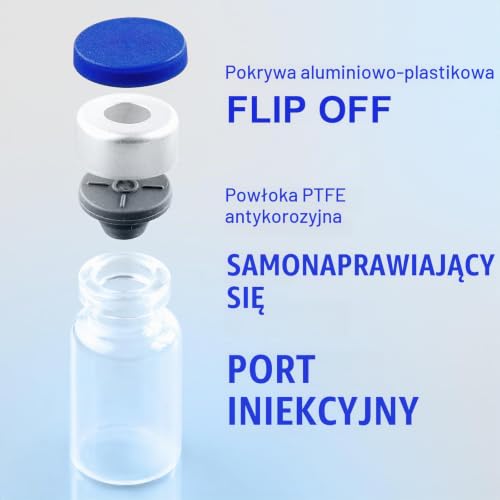 COTOM 2 ml sterylne fiolki Empty Vials Glass Vials z nasadkami i gumą, uszczelnione laboratoryjnie fiolki do przechowywania próbek (50 szt