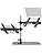 Pyle Portable Dual Laptop Stand – Standing Table Holder with Bracket Arms,Adjustable Height,Ergonomic Design, 360° Swivel for