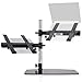 Pyle Portable Dual Laptop Stand - Universal Standing Table Holder with Bracket Arms, Adjustable Height and Ergonomic Design for DJ Mixer, Sound Equipment, Workstation, Gaming and Home Use - PLPTS45