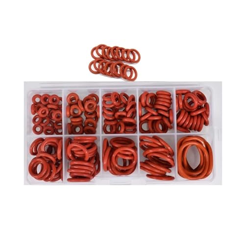 1.5/1.0/2.0/2.4mm Red Silicone O Rings Gasket Kit Set High Grade Silicone Seal Washer Cooker Rubber Insulated Silica Gel,Assorted o Rings(170pcs Cs2.4mm)