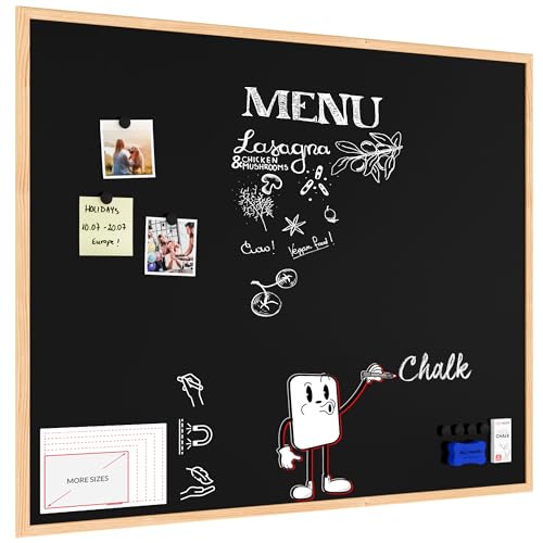 ALLboards Kreidetafel mit schwarzem lackiertem Holzrahmen...