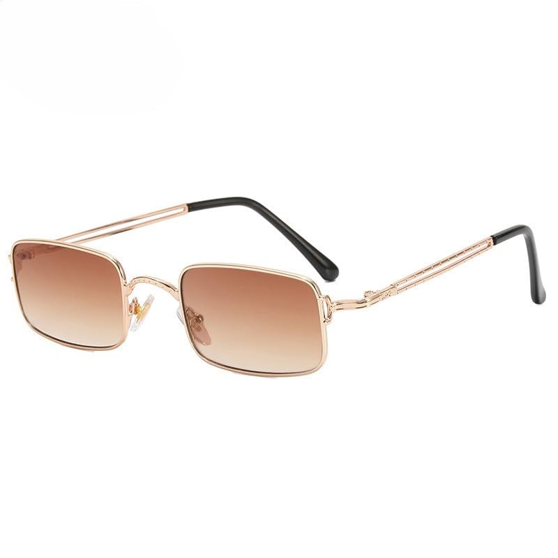 Small Square Sunglasses Men Women Fashion Metal Frame Eyewear E1202-image-34