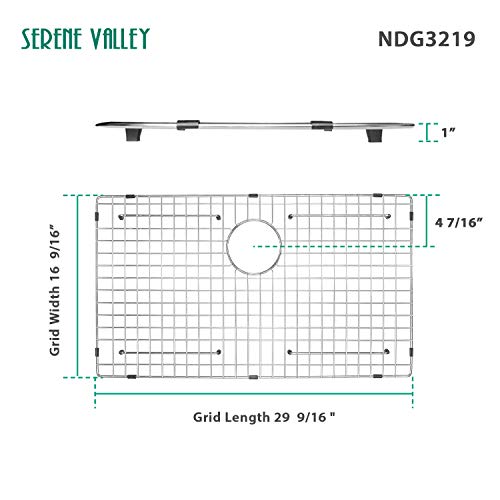 Serene Valley Kitchen Sink Protector and Sink Bottom Grid NDG3219, 304 Premium Stainless Steel, dim 29 9/16" x 16 9/16" - Thumbnail 3