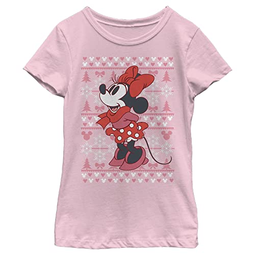 Disney Characters Minnie Winter Sweater Girl's Solid Crew Tee