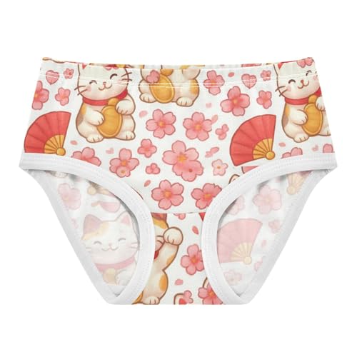 Joisal Cotton Toddler Girls Underwear Cute Cats Pink Flowers Panties for Girl Personalized Briefs Underpants 2t