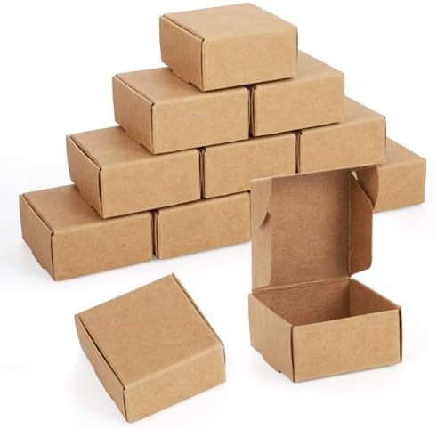 Craftdady 50pc 1.6x1.5x0.8 Inch Soap Shipping Box Small Brown Aircraft Box
