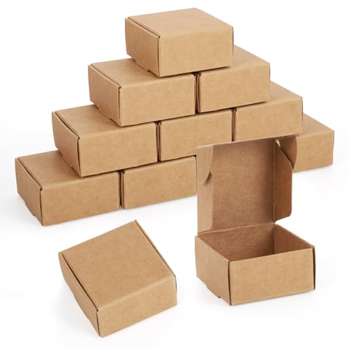 Craftdady 50pc 1.6x1.5x0.8 Inch Soap Shipping Box Small Brown Aircraft Box