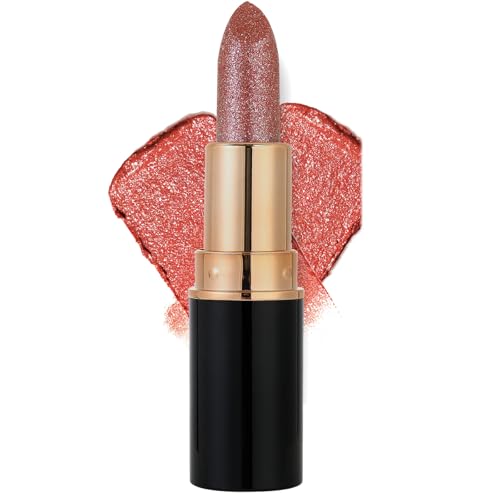 Image of Glitter Lipstick Long Lasting with Hydrating Formula, Highly Pigmented Metallic Shine Lip Stick for Women, Smooth Creamy Texture & Waterproof, Vegan Lipsticks Set in Multiple (04#)