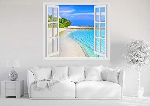 Adesivi Murali 3D Per Porte Murales Peel And Stick Spiaggia Rocciosa 90 X 200 Cm - Carta